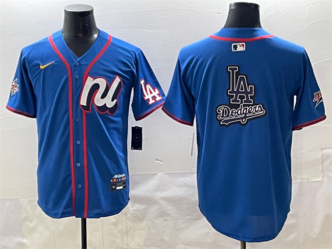 Men's National League Los Angeles Dodgers Team Big Logo Blue 2025 All-Star Edition Limited Stitched Baseball Jersey 004 Men's National League Los Angeles Dodgers Team Big Logo Blue 2025 All-Star Edition Limited Stitched Baseball Jersey 004